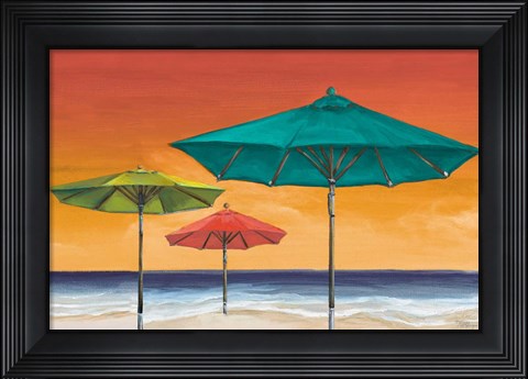 Framed Tropical Umbrellas II Print