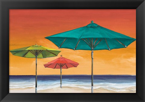 Framed Tropical Umbrellas II Print