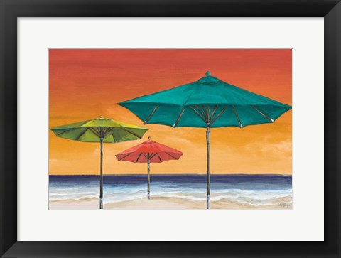 Framed Tropical Umbrellas II Print