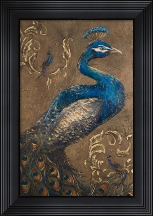 Framed Pershing Peacock I Print