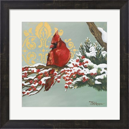 Framed Winter Red Bird I Print