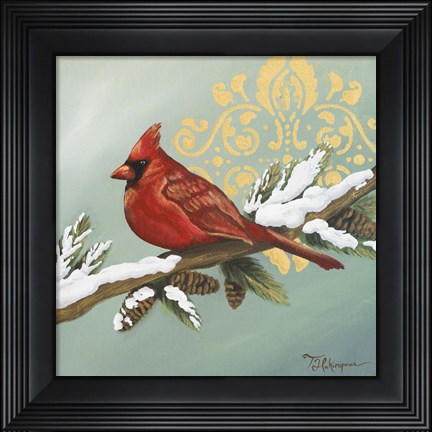 Framed Winter Red Bird II Print