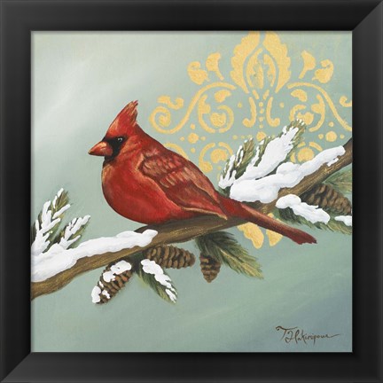 Framed Winter Red Bird II Print