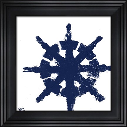 Framed Coastal Navy on White IV Print