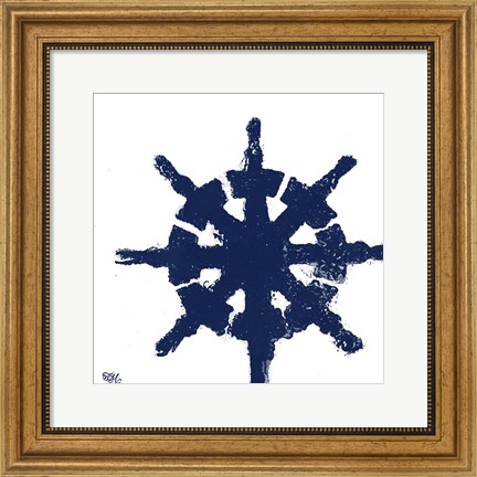 Framed Coastal Navy on White IV Print
