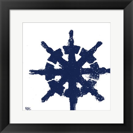 Framed Coastal Navy on White IV Print