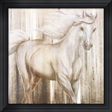 Framed Horse on Grass Abstract Print