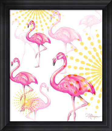 Framed Vision of Flamingos Print