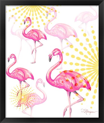 Framed Vision of Flamingos Print