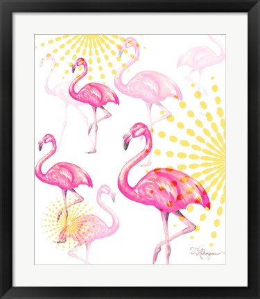 Framed Vision of Flamingos Print