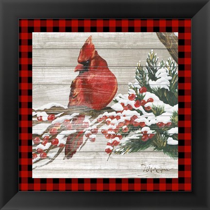 Framed Winter Red Bird III Print