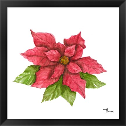 Framed Poinsettia I Print
