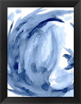 Framed Blue Swirl II Print