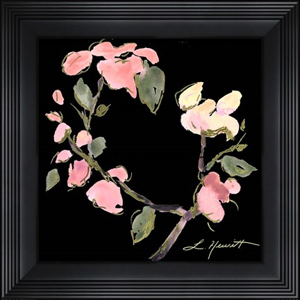 Framed Dark Evening Floral I Print