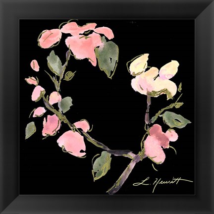 Framed Dark Evening Floral I Print