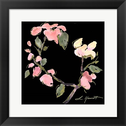 Framed Dark Evening Floral I Print