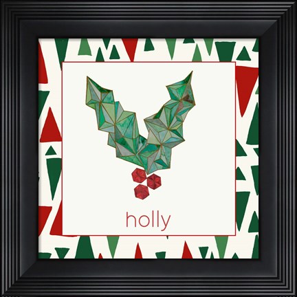 Framed Geometric Christmas I Print