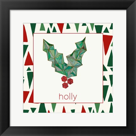 Framed Geometric Christmas I Print