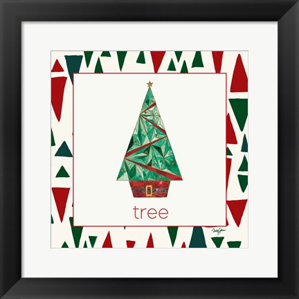 Framed Geometric Christmas II Print