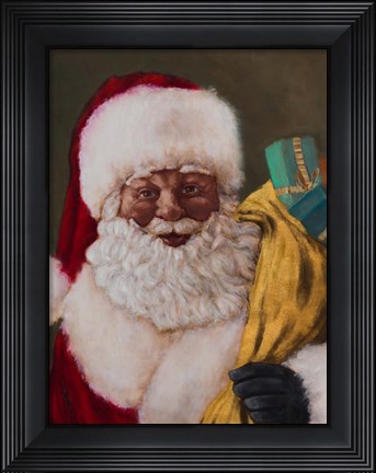Framed African American Saint Nick Arrives Print