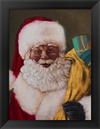 Framed African American Saint Nick Arrives Print