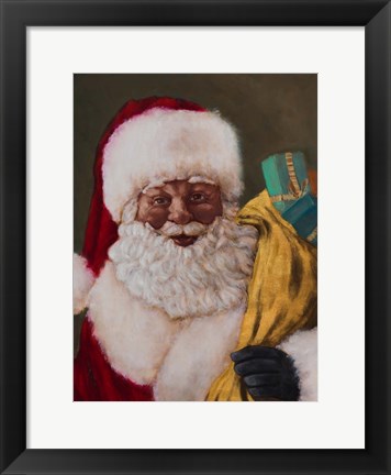 Framed African American Saint Nick Arrives Print