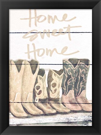 Framed Home Sweet Home Boots in Shape Print