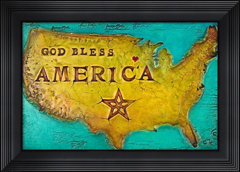 Framed God Bless America Print