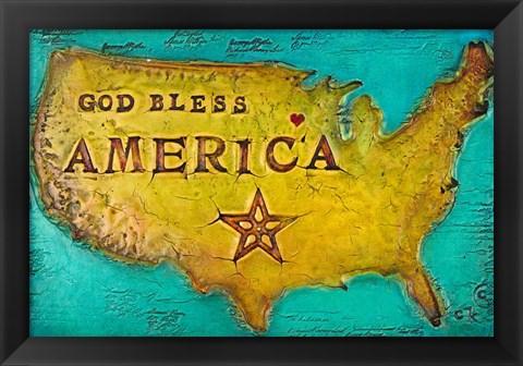 Framed God Bless America Print