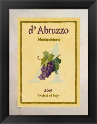 Framed Wine Label III Print