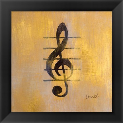 Framed Treble Clef Print