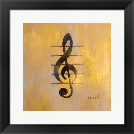 Framed Treble Clef Print