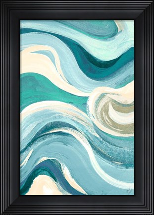 Framed Curving Waves I Print