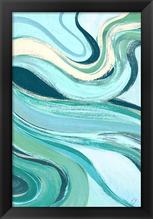 Framed Curving Waves II Print