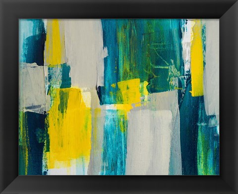 Framed Revealing Teal I Print