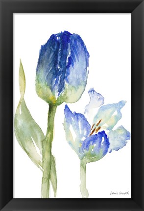 Framed Teal and Lavender Tulips I Print