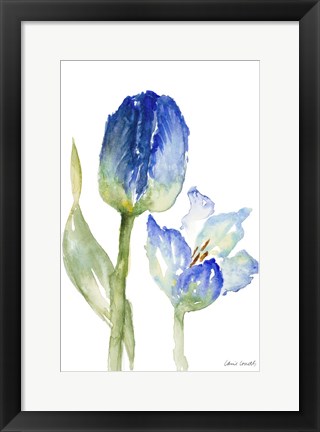 Framed Teal and Lavender Tulips I Print