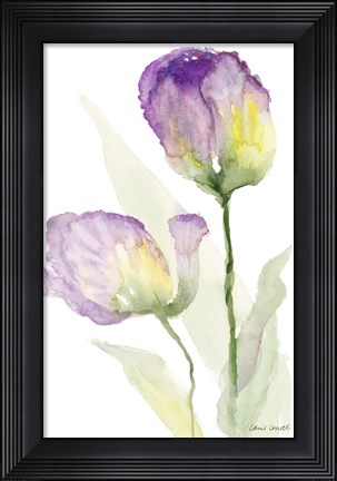 Framed Teal and Lavender Tulips II Print