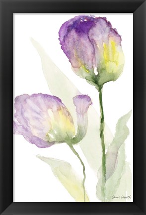 Framed Teal and Lavender Tulips II Print