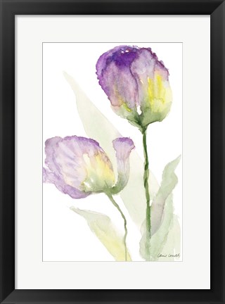 Framed Teal and Lavender Tulips II Print