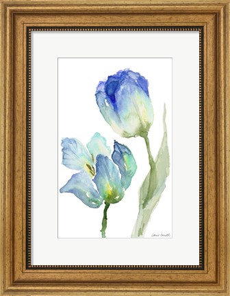 Framed Teal and Lavender Tulips III Print