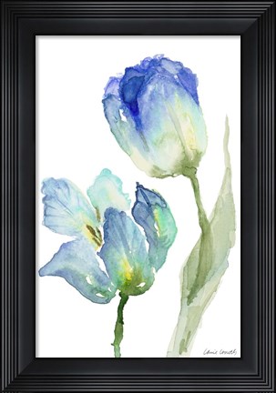 Framed Teal and Lavender Tulips III Print