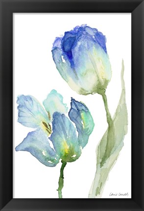 Framed Teal and Lavender Tulips III Print