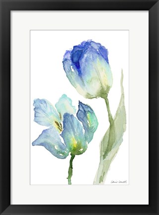 Framed Teal and Lavender Tulips III Print