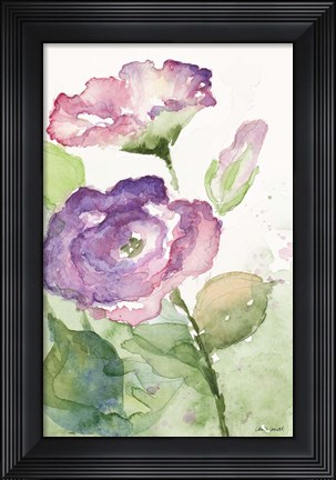 Framed Watercolor Lavender Floral I Print