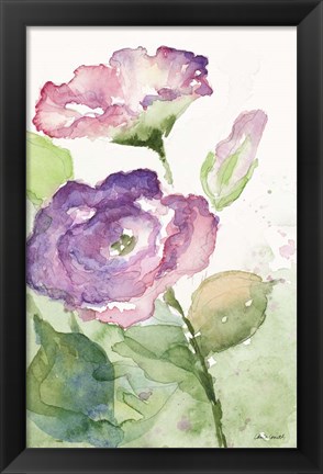 Framed Watercolor Lavender Floral I Print