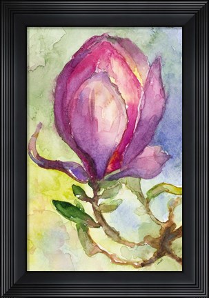 Framed Watercolor Lavender Floral III Print
