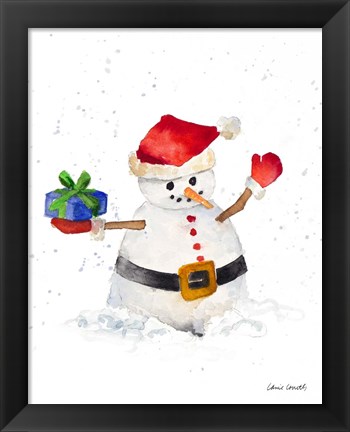 Framed Watercolor Snowman II Print