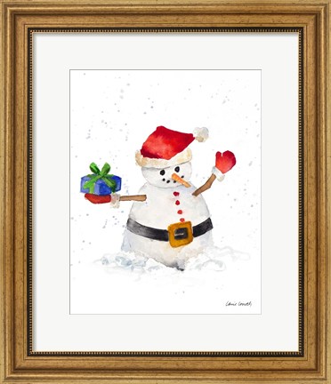 Framed Watercolor Snowman II Print