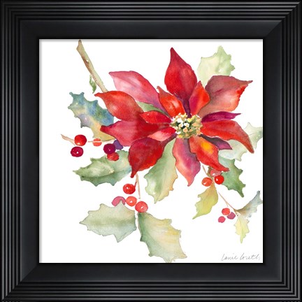 Framed Poinsettias II Print
